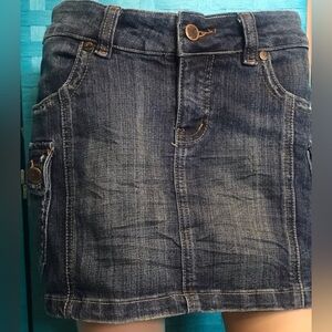 Jixi Denim Mini Skirt with Pockets